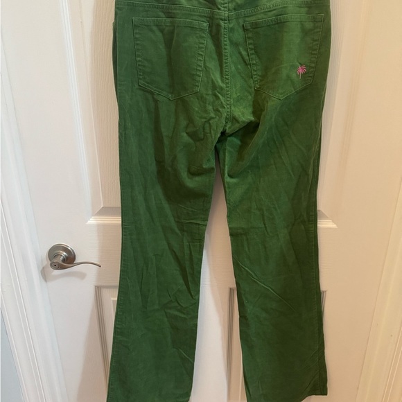 Vintage Lilly Pulitzer Green Corduroy Wide Leg  Pants - Picture 2 of 6